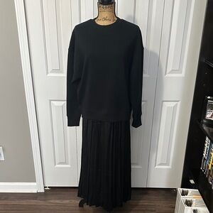 NEXT Black Dress - Crewneck Sweatshirt & Pleated Maxi Skirt